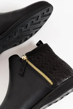 Boots<Rollie Nation Sidezip Black Leather Ankle Boot