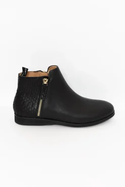 Boots<Rollie Nation Sidezip Black Leather Ankle Boot