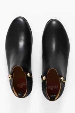Boots<Rollie Nation Sidezip Black Leather Ankle Boot