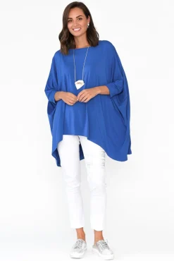 Tunic Tops<PQ Simplicity Cobalt Bamboo Drape Top