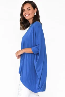 Tunic Tops<PQ Simplicity Cobalt Bamboo Drape Top