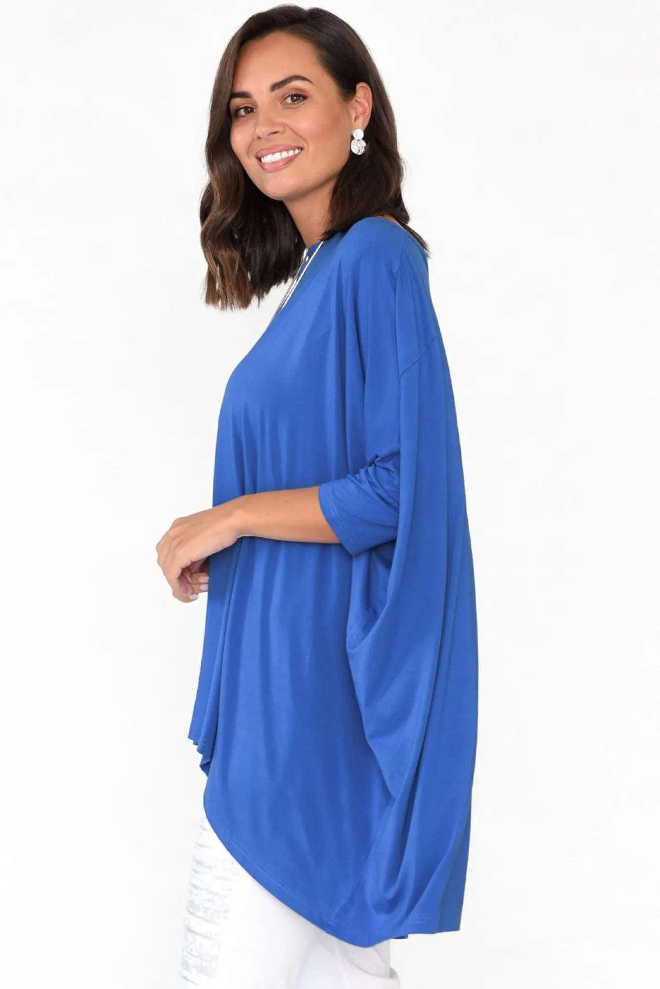 Tunic Tops<PQ Simplicity Cobalt Bamboo Drape Top