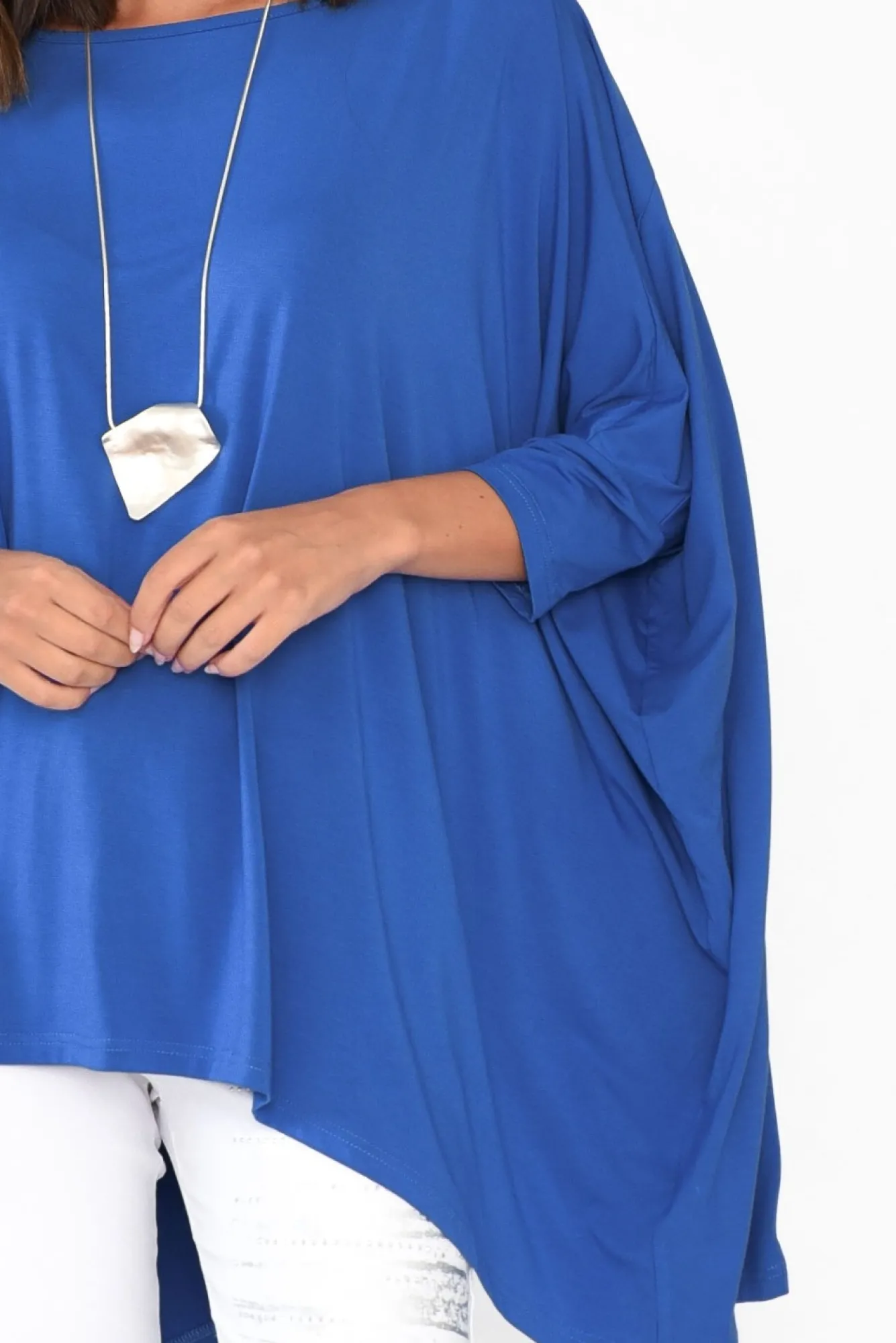 Tunic Tops<PQ Simplicity Cobalt Bamboo Drape Top