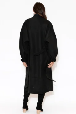 Jackets<Fate Becker So Close Black Wool Blend Coat