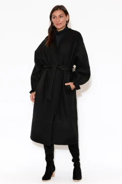 Jackets<Fate Becker So Close Black Wool Blend Coat