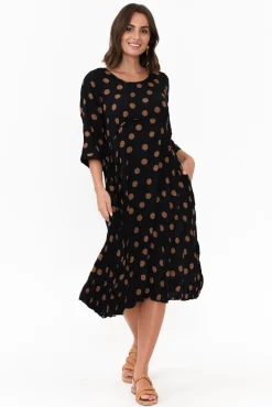 Below Knee Dresses<Willow Tree Soprano Black Spot Midi Dress