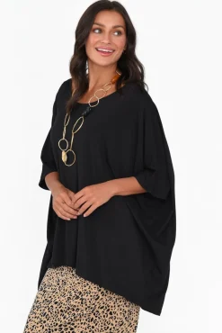 Sleeved Tops<Pq Sorronda Black Bamboo Batwing Top