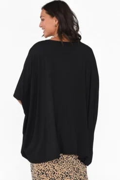Sleeved Tops<Pq Sorronda Black Bamboo Batwing Top