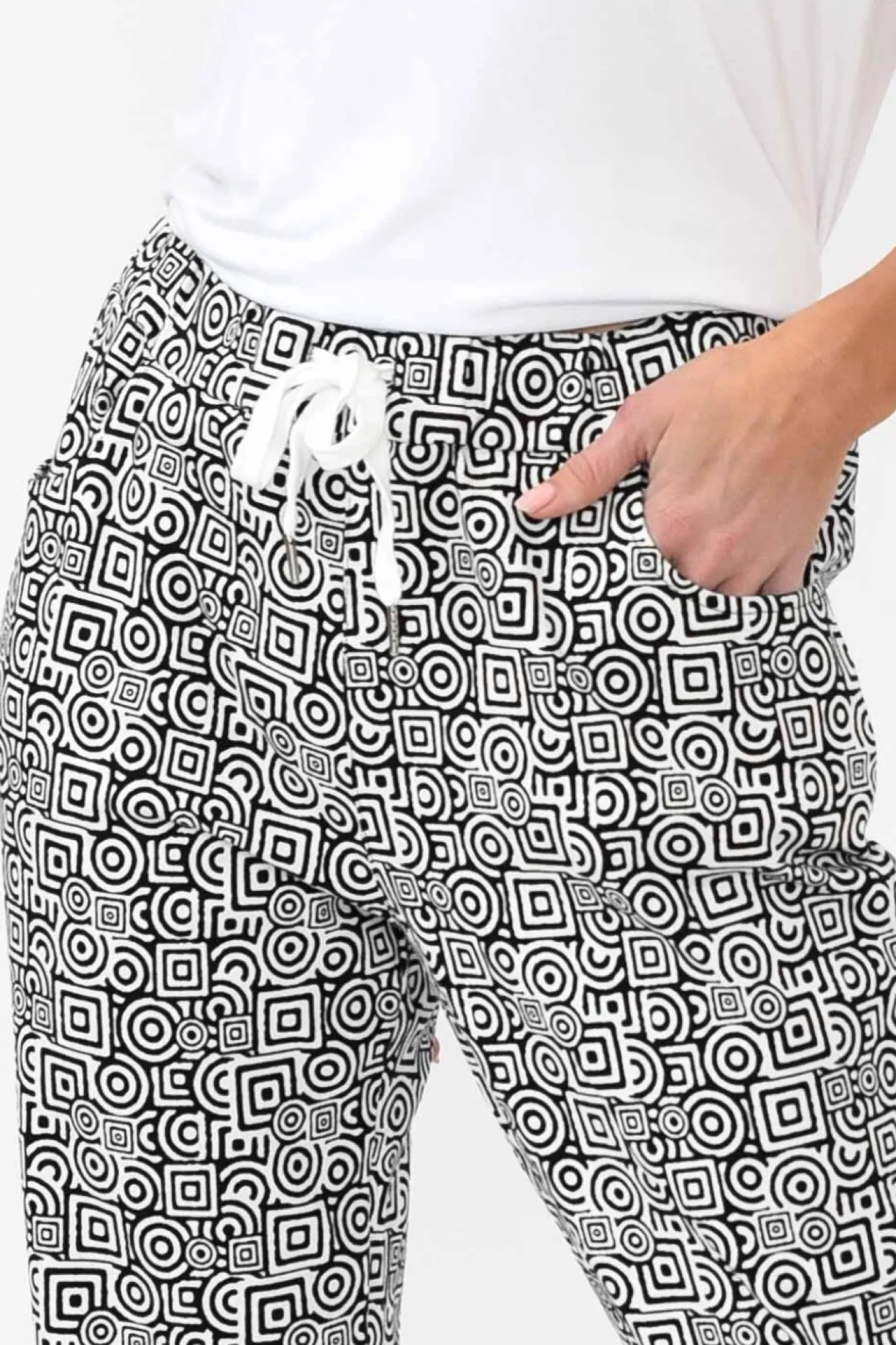 Pants<Cali and Co Souza Black Geo Cotton Pant