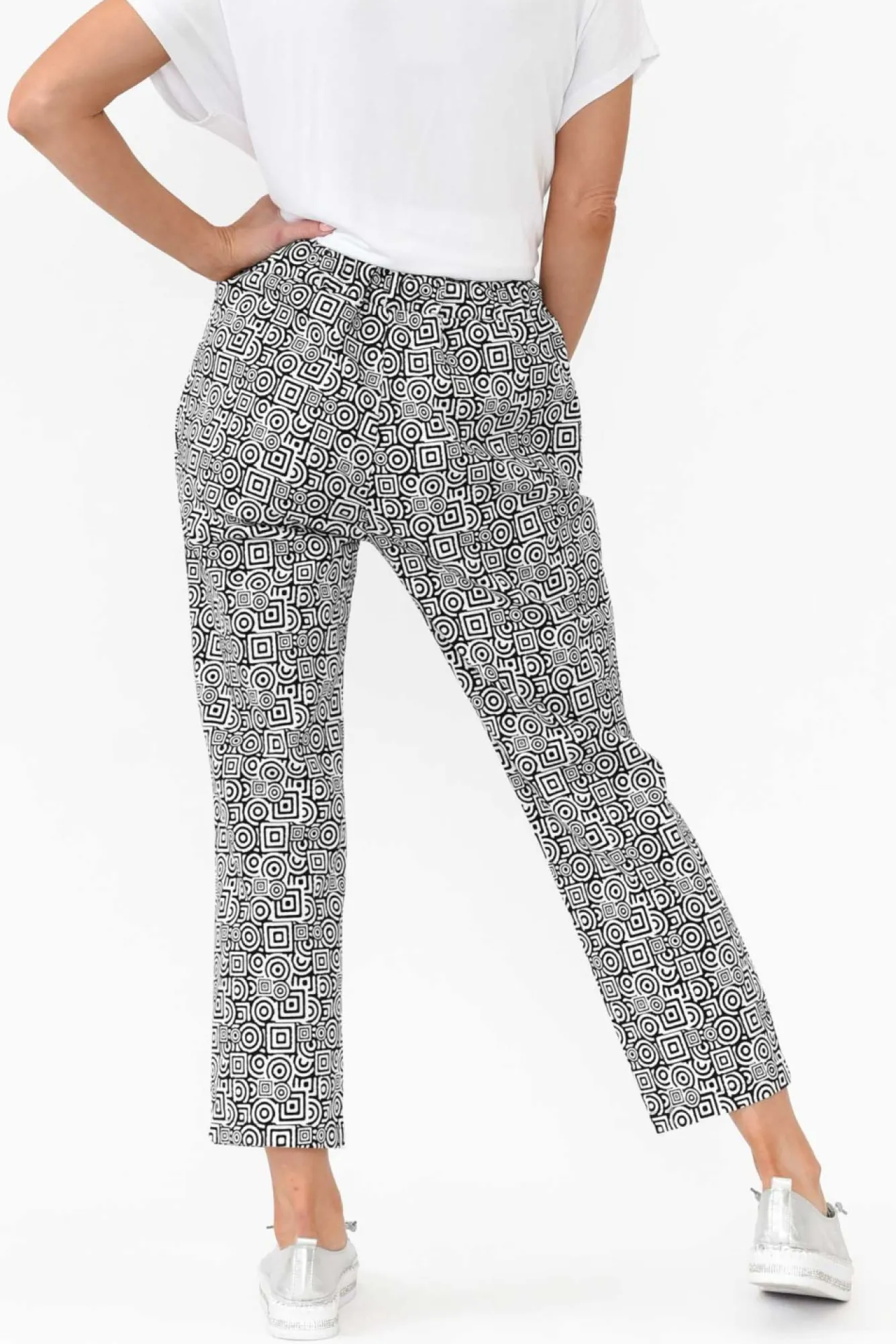 Pants<Cali and Co Souza Black Geo Cotton Pant