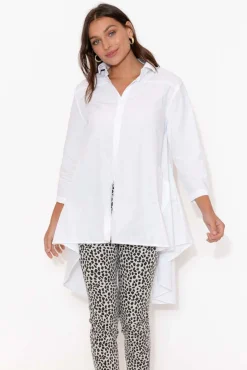 Tunic Tops<Tirelli Stevie White Cotton Poplin Swing Shirt