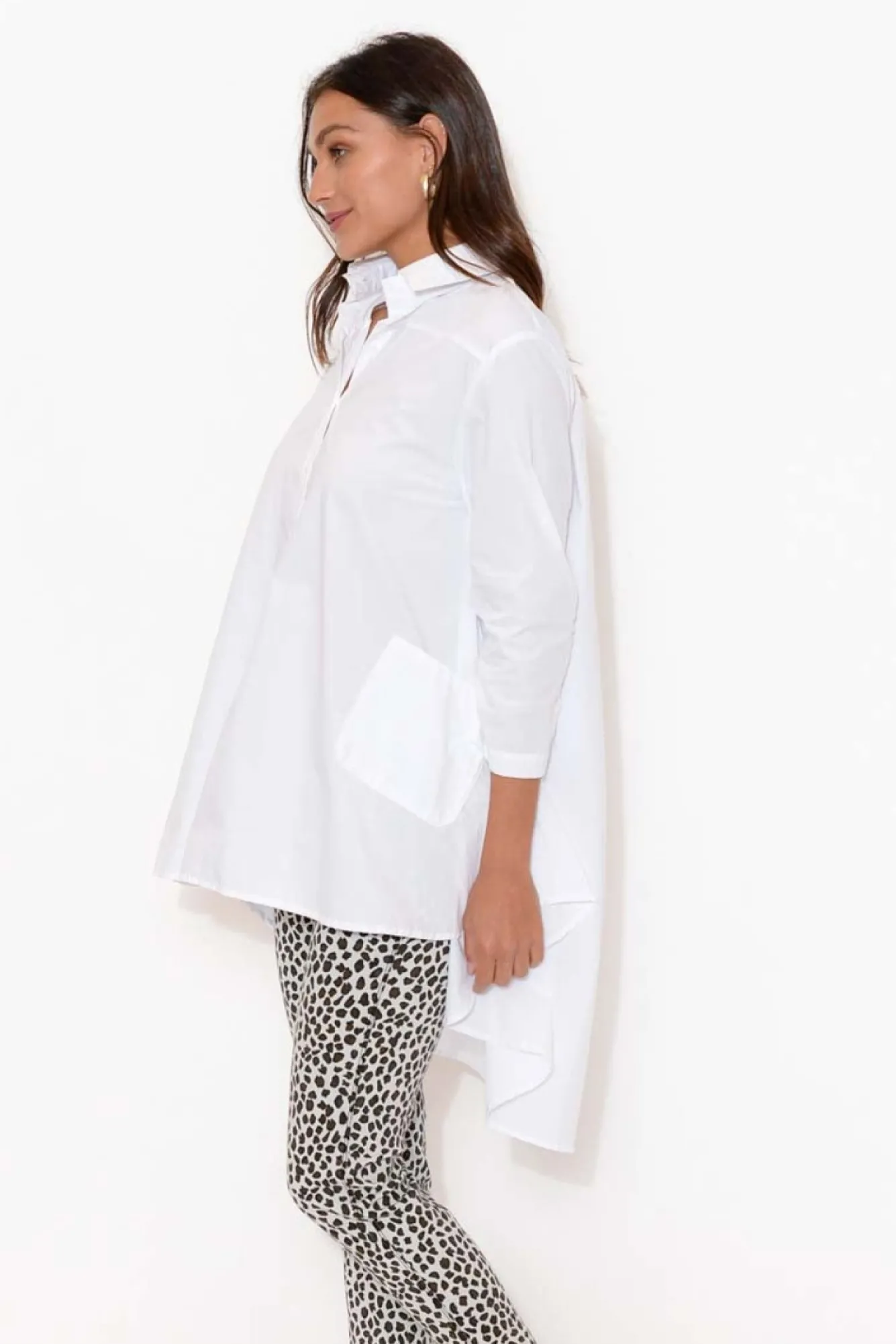 Tunic Tops<Tirelli Stevie White Cotton Poplin Swing Shirt