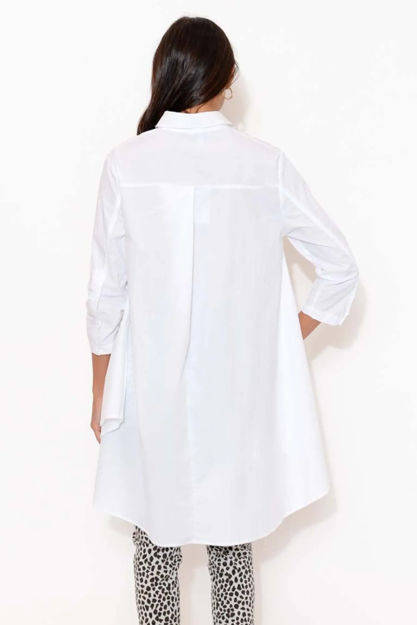 Tunic Tops<Tirelli Stevie White Cotton Poplin Swing Shirt