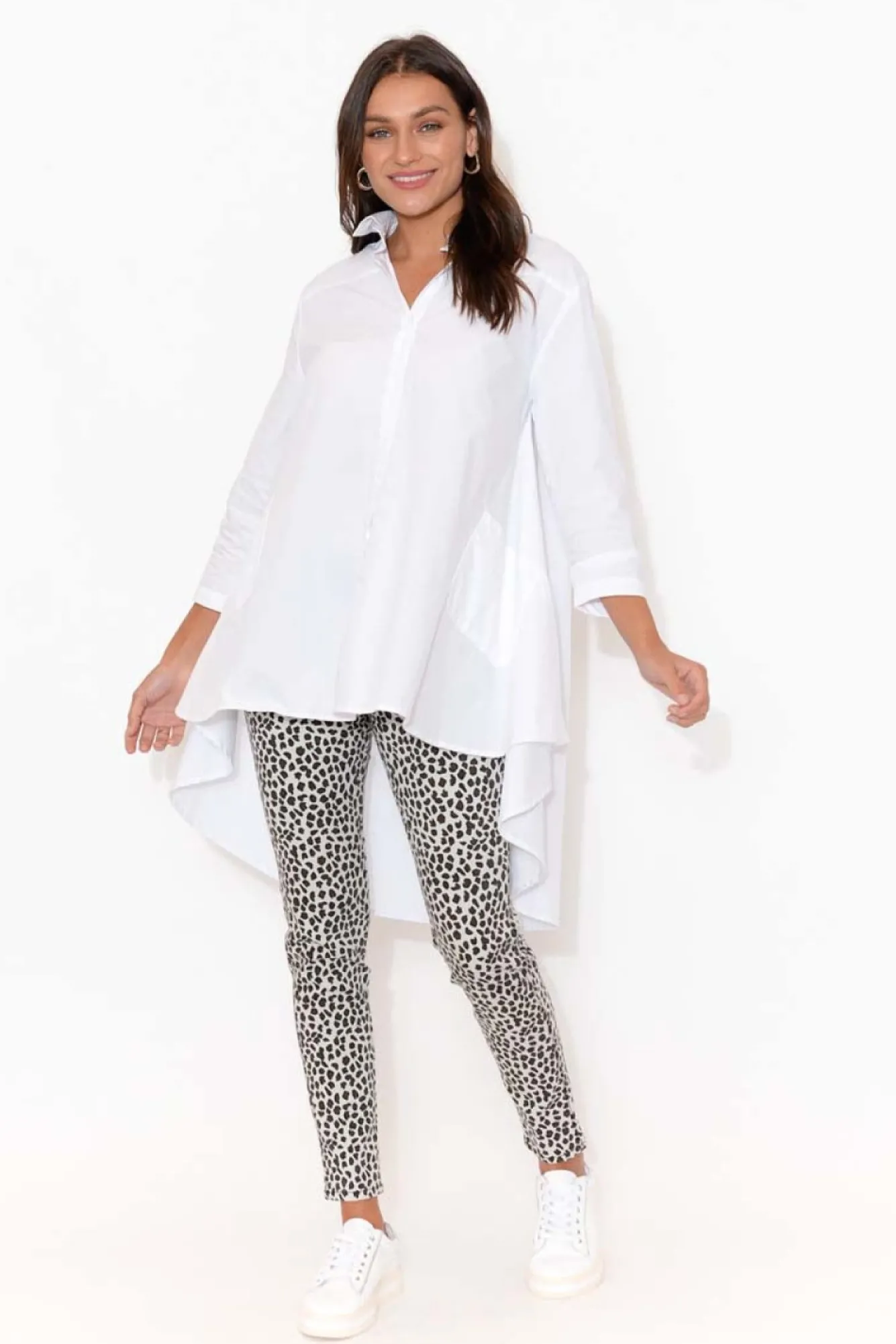 Tunic Tops<Tirelli Stevie White Cotton Poplin Swing Shirt