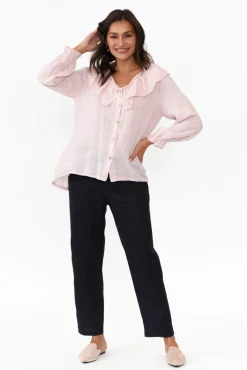 Linen Tops<Fabuler Sullivan Blush Linen Frill Top