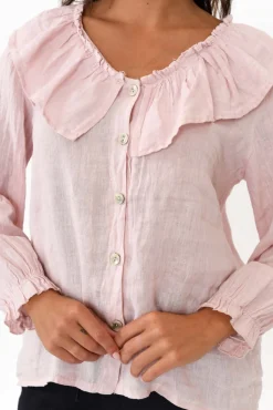 Linen Tops<Fabuler Sullivan Blush Linen Frill Top