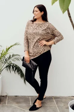 Sleeved Tops<Lou Lou Susie Leopard Asymmetrical Bamboo Top