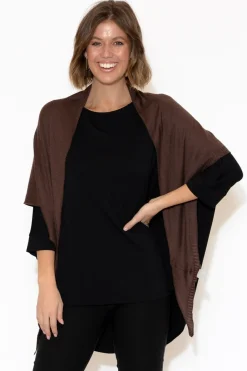 Scarves<Lou Lou Sutton Brown Bamboo Cashmere Scarf