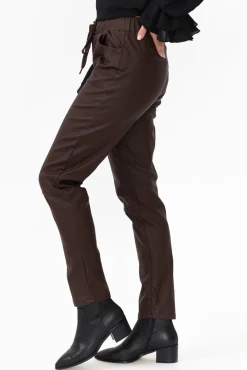 Pants<Italian Star Suzi Chocolate Wet Look Stretch Pant
