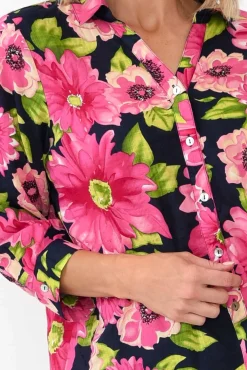 Shirts<Willow Tree Tabitha Navy Blossom Collared Shirt