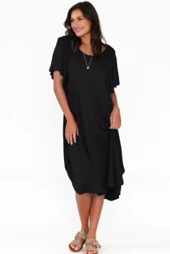 Below Knee Dresses<Betty Basics Tahiti Black Frill Dress
