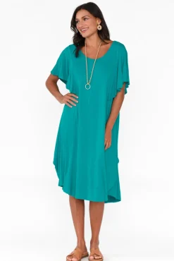 Below Knee Dresses<Betty Basics Tahiti Blue Lagoon Frill Dress