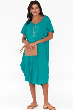 Below Knee Dresses<Betty Basics Tahiti Blue Lagoon Frill Dress