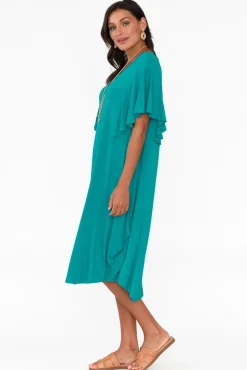 Below Knee Dresses<Betty Basics Tahiti Blue Lagoon Frill Dress