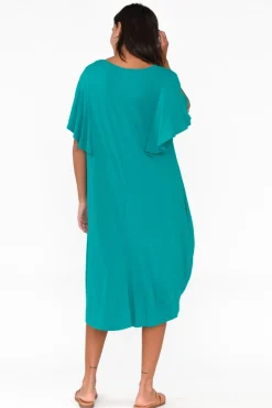 Below Knee Dresses<Betty Basics Tahiti Blue Lagoon Frill Dress
