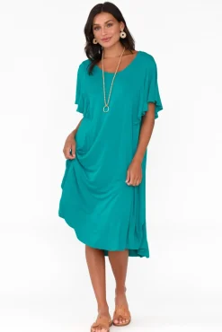 Below Knee Dresses<Betty Basics Tahiti Blue Lagoon Frill Dress