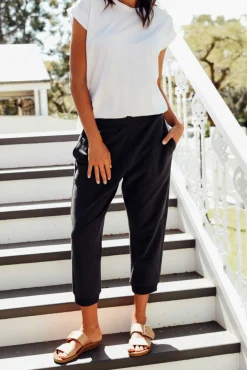 Pants<Betty Basics Tasha Charcoal Cotton Blend Jogger Pant