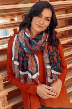 Scarves<Lemon Tree Tasmin Rust Animal Scarf