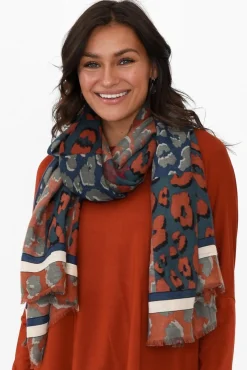 Scarves<Lemon Tree Tasmin Rust Animal Scarf