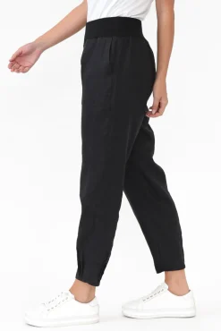 Pants<Gordon Smith Tatum Black Linen Pant