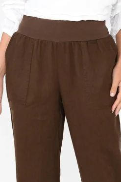 Pants<Gordon Smith Tatum Chocolate Linen Pant