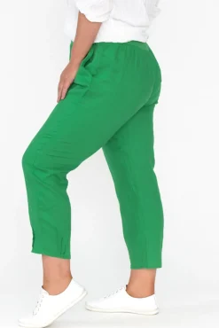 Pants<Gordon Smith Tatum Green Linen Pant