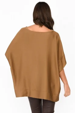 Sleeved Tops<Italian Closet Terni Taupe Floral Gloss Top