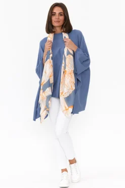 Ponchos<Willow Tree Timothy Blue Cotton Stretch Poncho