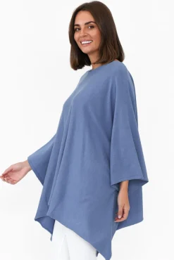 Ponchos<Willow Tree Timothy Blue Cotton Stretch Poncho