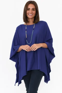 Ponchos<Willow Tree Timothy Cobalt Cotton Stretch Poncho