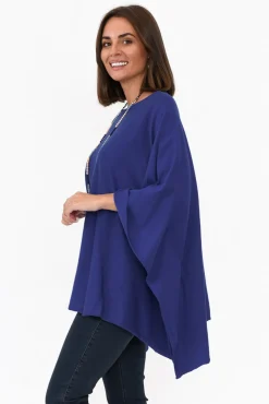 Ponchos<Willow Tree Timothy Cobalt Cotton Stretch Poncho
