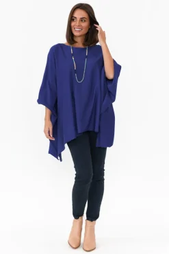 Ponchos<Willow Tree Timothy Cobalt Cotton Stretch Poncho