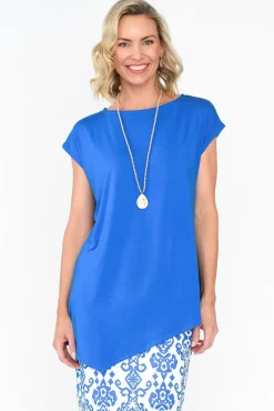 Sleeved Tops<Lou Lou Toni Cobalt Bamboo Top