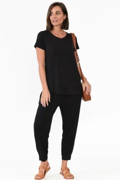 Pants<Bamboo Villa Tonkin Black Bamboo 3/4 Pant