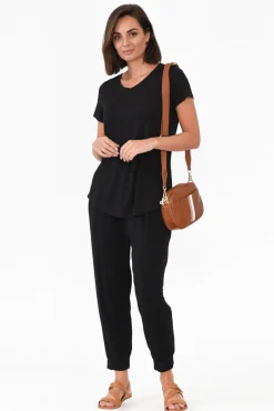 Pants<Bamboo Villa Tonkin Black Bamboo 3/4 Pant