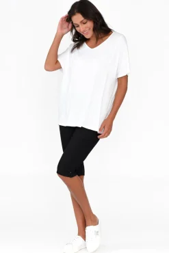 Shorts<Cafe Latte Tora Black Stretch Shorts