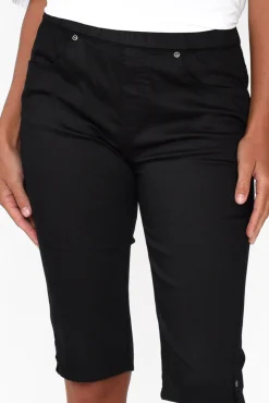 Shorts<Cafe Latte Tora Black Stretch Shorts