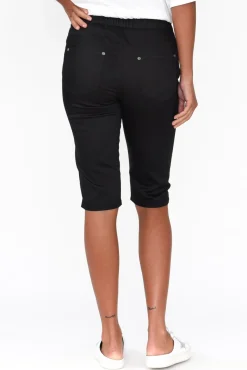 Shorts<Cafe Latte Tora Black Stretch Shorts