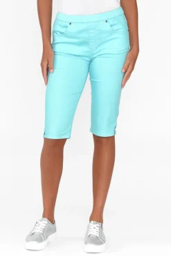 Shorts<Cafe Latte Tora Blue Stretch Shorts