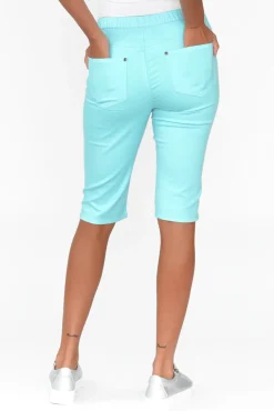 Shorts<Cafe Latte Tora Blue Stretch Shorts